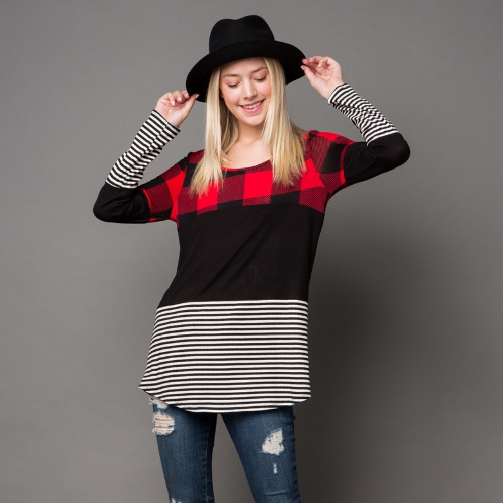 Lovely J Color Block Plaid